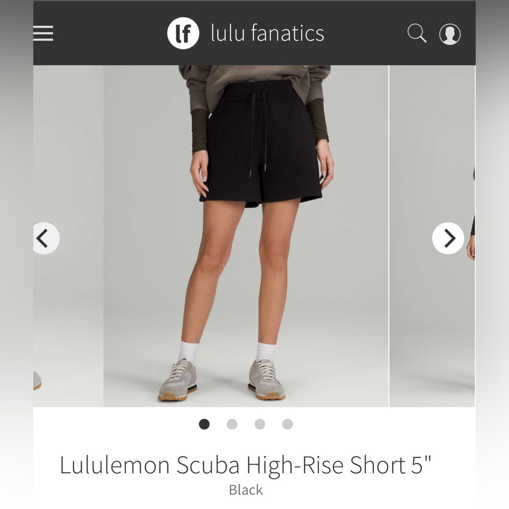 BNWT lululemon athletica Black High-Rise Scuba Shorts